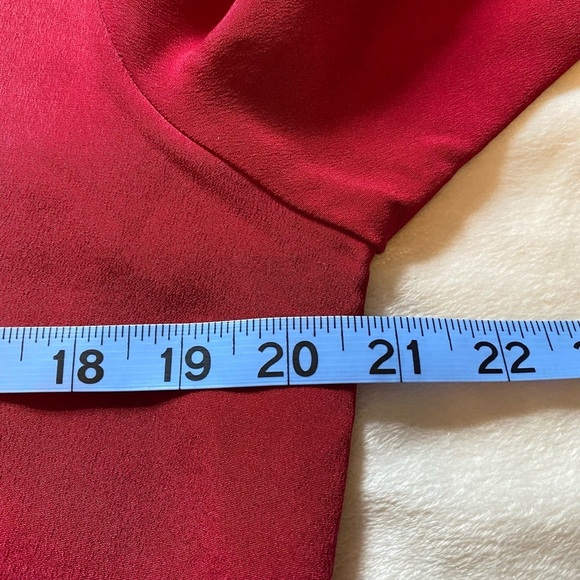 Nordstrom Sz L Classic Red Button-Up Women's Silk Blouse - Picture 8 of 10